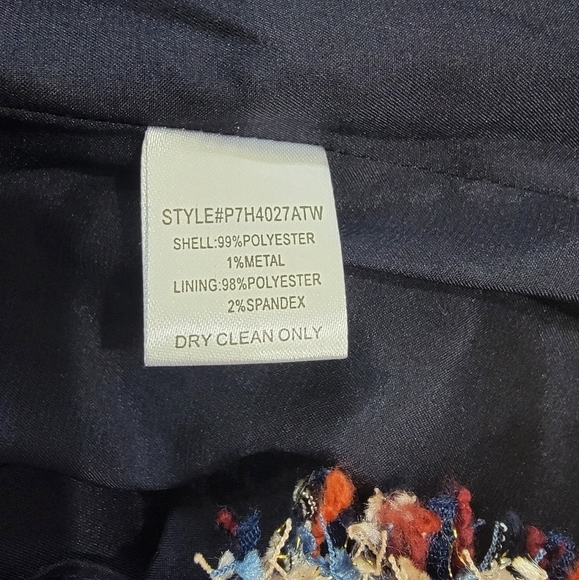 Parker Multi Color Tweed Skirt Velvet Ribbon tie Faux Wrap Size 4 - Picture 13 of 15